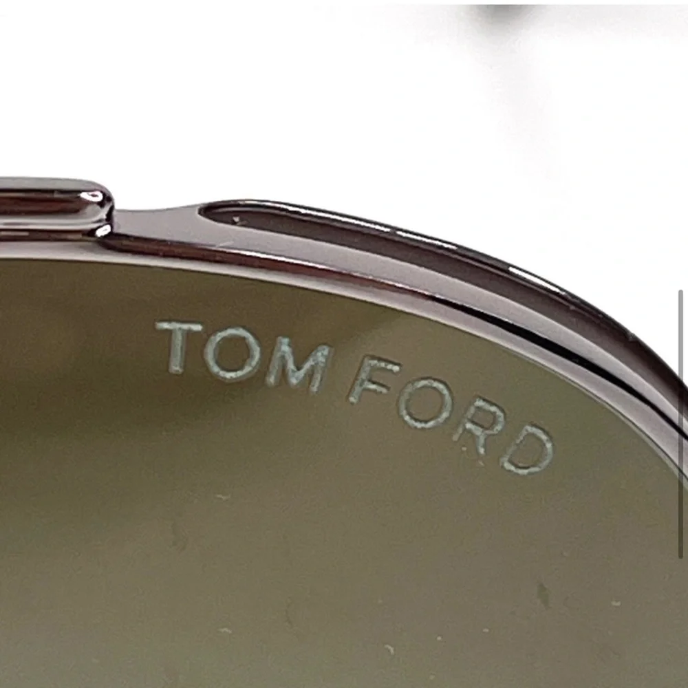 TOM FORD Declan Sunglasses Shiny Light Ruthenium / Green FT0826-F Made in Italy